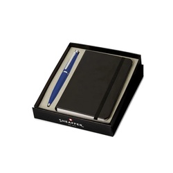Sheaffer Gift Set Neon Blue VFM G9401 Ballpoint Pen with Chrome Trims and A6 Notebook -WP33954